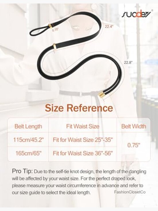 Faux Leather Knotted Thin Waist Belt for Dresses Jeans Pants main image 6
